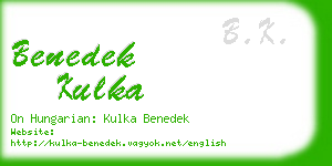 benedek kulka business card